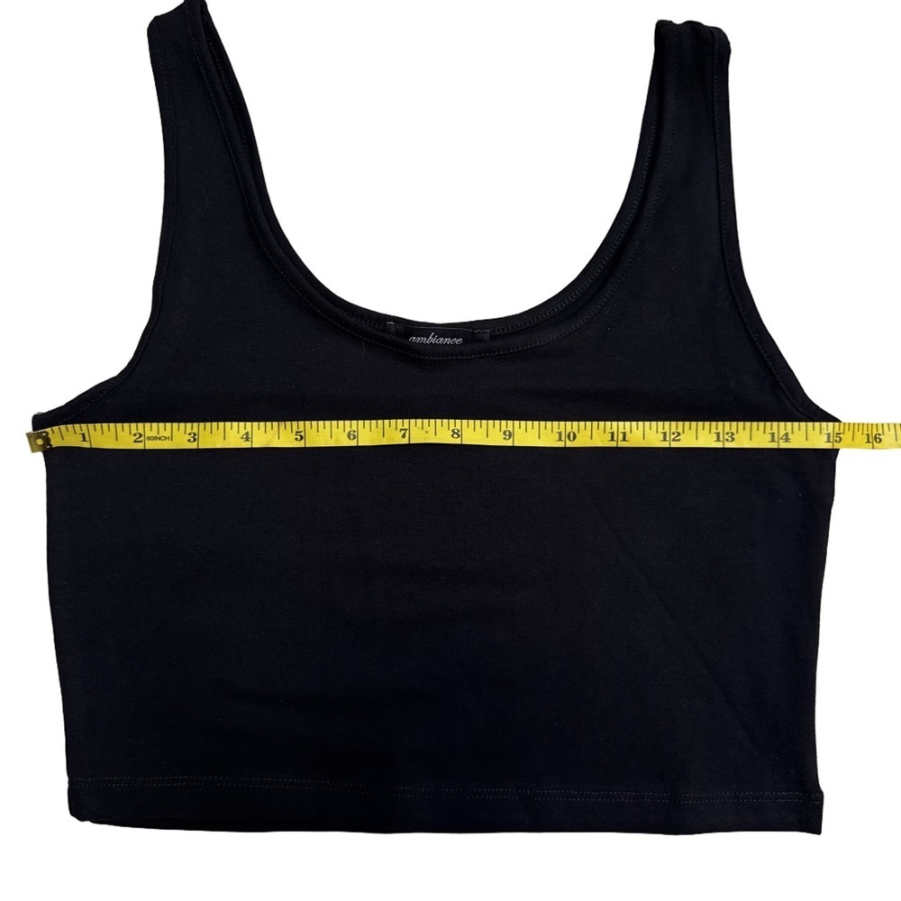 Ambiance Black Crop Tank Top Size Medium Sleeveless Soft and Stretchy NWOT - Picture 6 of 8